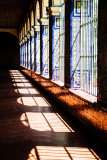Tile work along the colonnade